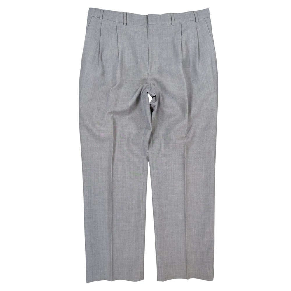 Towncraft Dress Pants Mens 38x31 Gray Wool Blend Pleated Slacks Business Casual